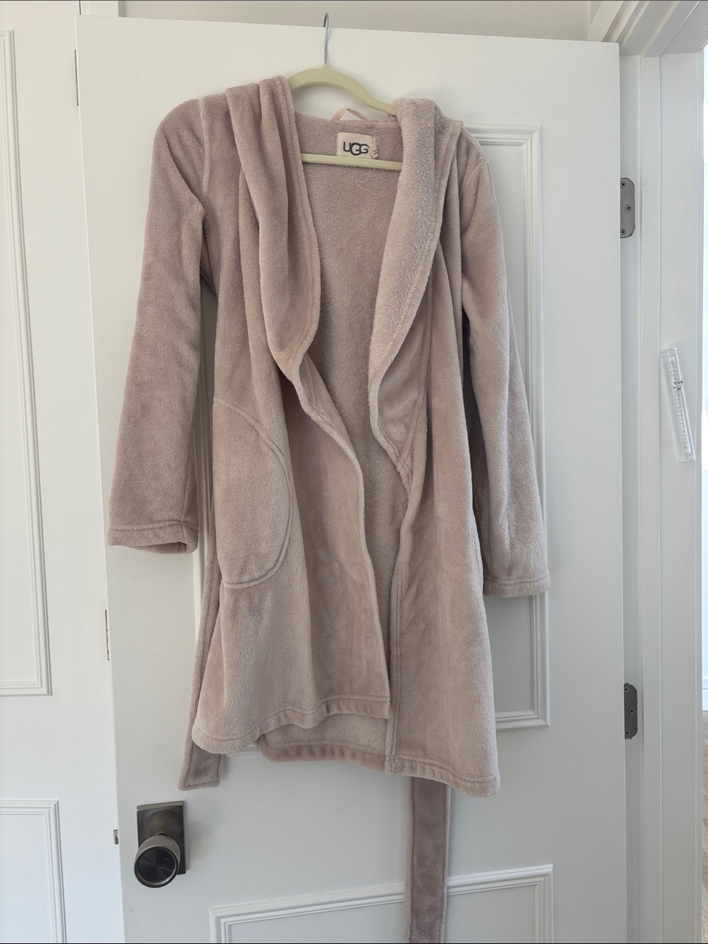 UGG Plush Hooded Teddy Jacket in Blush Taupe